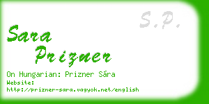 sara prizner business card